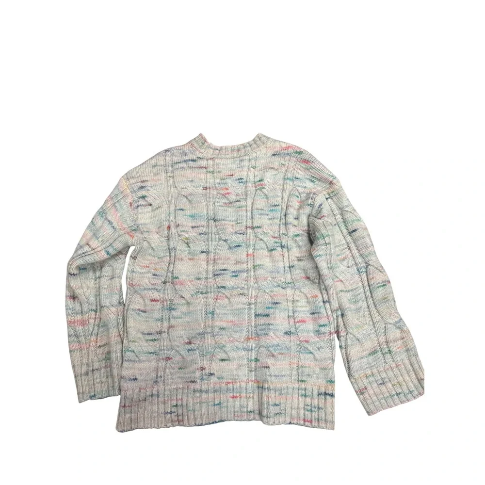 American Eagle Multicolor Cable‎ Knit Mock Neck Sweater Medium Cozy Cottagecore